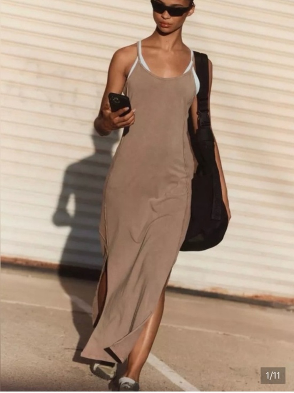 FP Movement by Free People Charcoal Gray Racerback Maxi Dress